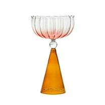 Art Deco Glasses - Fancy Colorful Drinkware Set for Women, Stylish Martini & Margarita Glasses, Unique Glass Cups for Home Bar & Party Decor