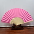 thumbnail image 2 of YYNKM Pattern Folding Dance Wedding Party Lace Silk Folding Hand Held Solid Color Fan, 2 of 2