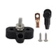 thumbnail image 1 of Bloque de terminales de distribución de batería M6, 1/4 pulgadas, acero inoxidable, voltaje duradero, 48V, Universal para coche, camión, coche, remolque, autobús Negro 1x shamjiam bloque de terminales, 1 of 6
