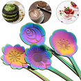 thumbnail image 4 of 16 Flower Spoon Set, 410 Stainless Steel Reusable Tea Spoon, Stirring Spoon, Coffee Spoon (4.9 Inch, Rainbow), 4 of 7