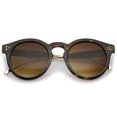 thumbnail image 1 of sunglassLA - Metal Temple Keyhole Bridge Neutral-Colored Lens P3 Round Sunglasses 50mm - 50mm, 1 of 4