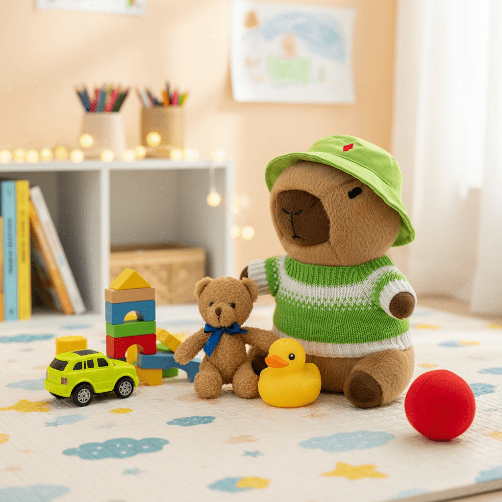 Dress-Up Capybara Plush Toy with Outfit & Accessories Set, Soft Stuffed Animal, 8/9/10-Piece Clothes & Bag Bundle, Gift for Kids
