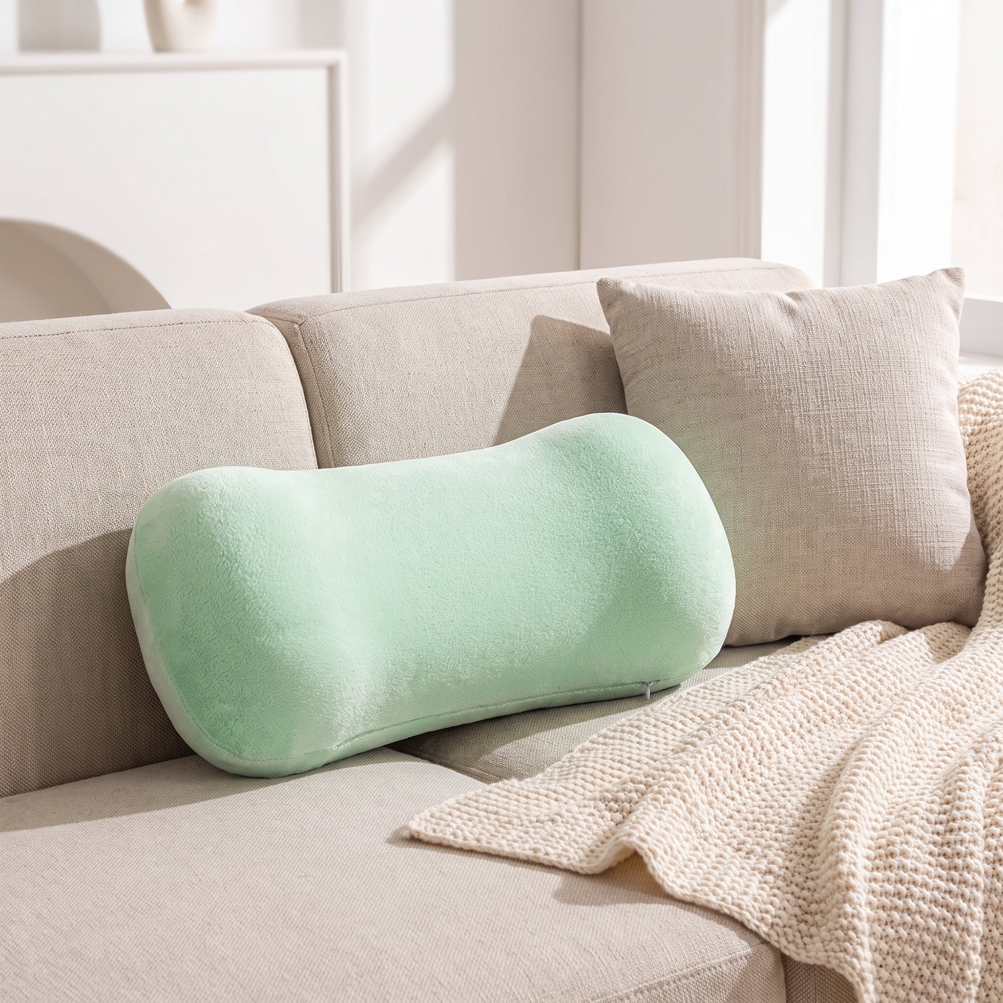 Unique Bargains Neck Pillow Sponge Cervical Support for Sleeping Green B 16.5"x7.9"x4.3"