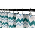 thumbnail image 2 of Serafina Home Teal Blue And White Fabric Shower Curtain for Bathroom: Ikat Chevron Design (Teal), 2 of 6