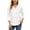 3/4 Sleeve - White, variant on Needbo Women's Blouse Satin Silk Shirts V Neck Long Sleeve Button Down Shirts Office Work Tunic Tops, White XS