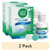 (2 pack) OPTI-FREE Puremoist Multi-Purpose Disinfecting Contact Lens Solution, 2 fl oz