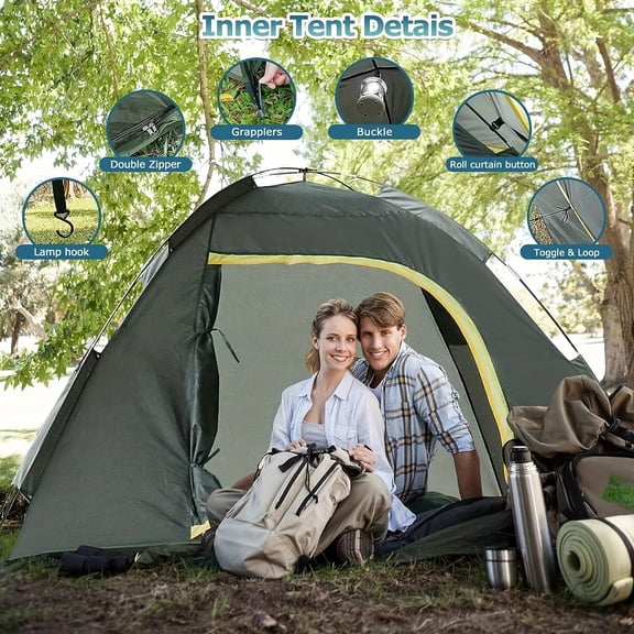SKYNEST Lightweight Dome Camping Tent for 2 to 5 People, Easy Assembly Family Tent with Carry Bag for Outdoor Camping, Traveling and Hiking