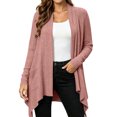 thumbnail image 3 of Frostluinai Womens Cardigan Sweaters Open Front Ribbed Knit Long Jackets Solid Lightweight Fall Handkerchief Hem Comfy Cardigans with Pocket S-2XL, 3 of 8