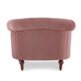 thumbnail image 5 of Chesterfield Chair Tufted Upholstered Sofa, Velvet Accent Chair with Wood Leg, Mid Century Modern Sofa Chairs with Nailhead for Bedroom, Living Room, 5 of 9