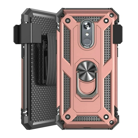 GSA Shockproof Holster Case For LG Aristo 4 Plus/K30 2019 Rose Gold/Black