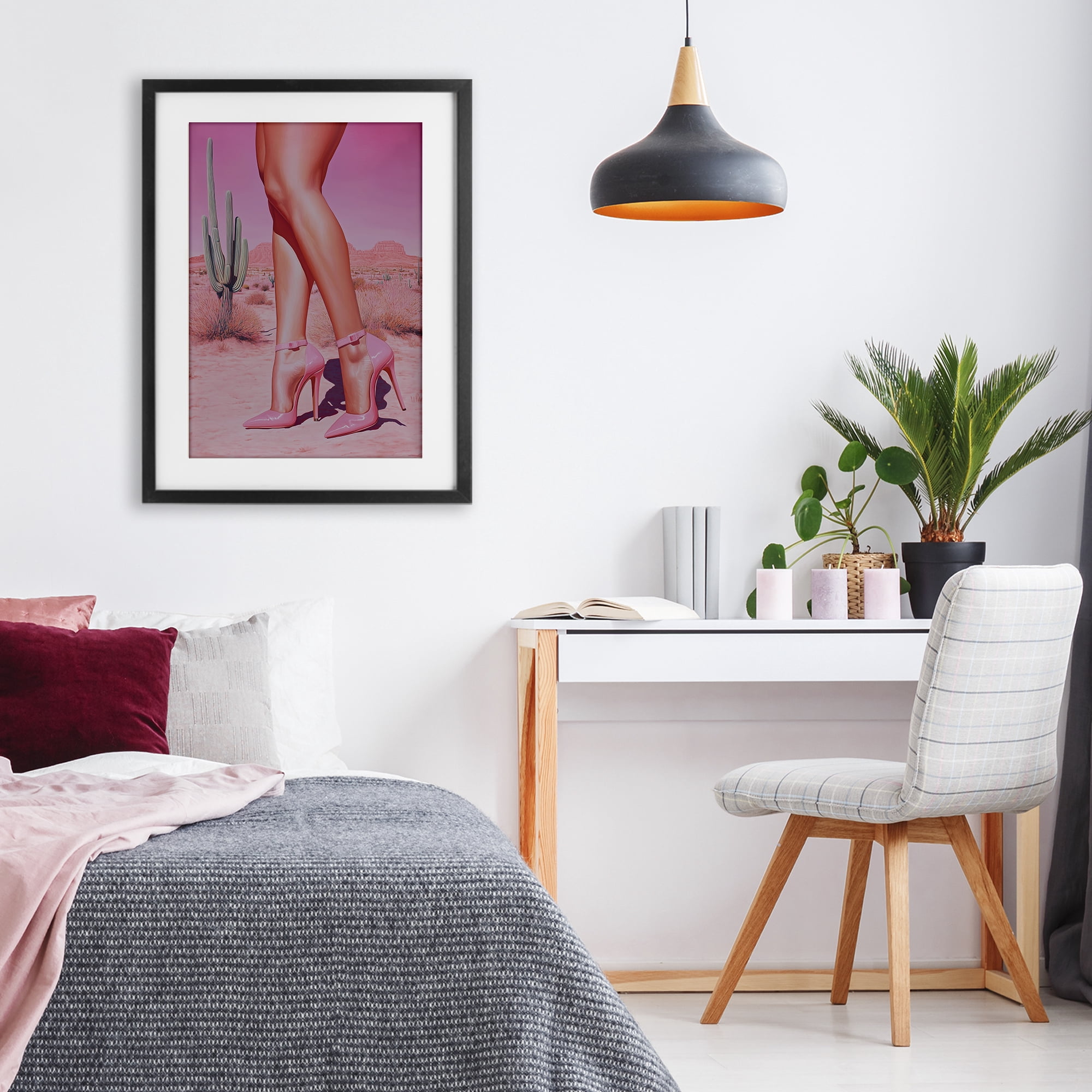 Stupell Industries Desert Heels Cowgirl Black Framed Print Under Glass, design by Heidi Kuntz