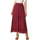 thumbnail image 1 of Falda Maxi Allegra K Encaje Cintura Elástica Vintage Swing Mujer Vino Rojo XS, 1 of 6