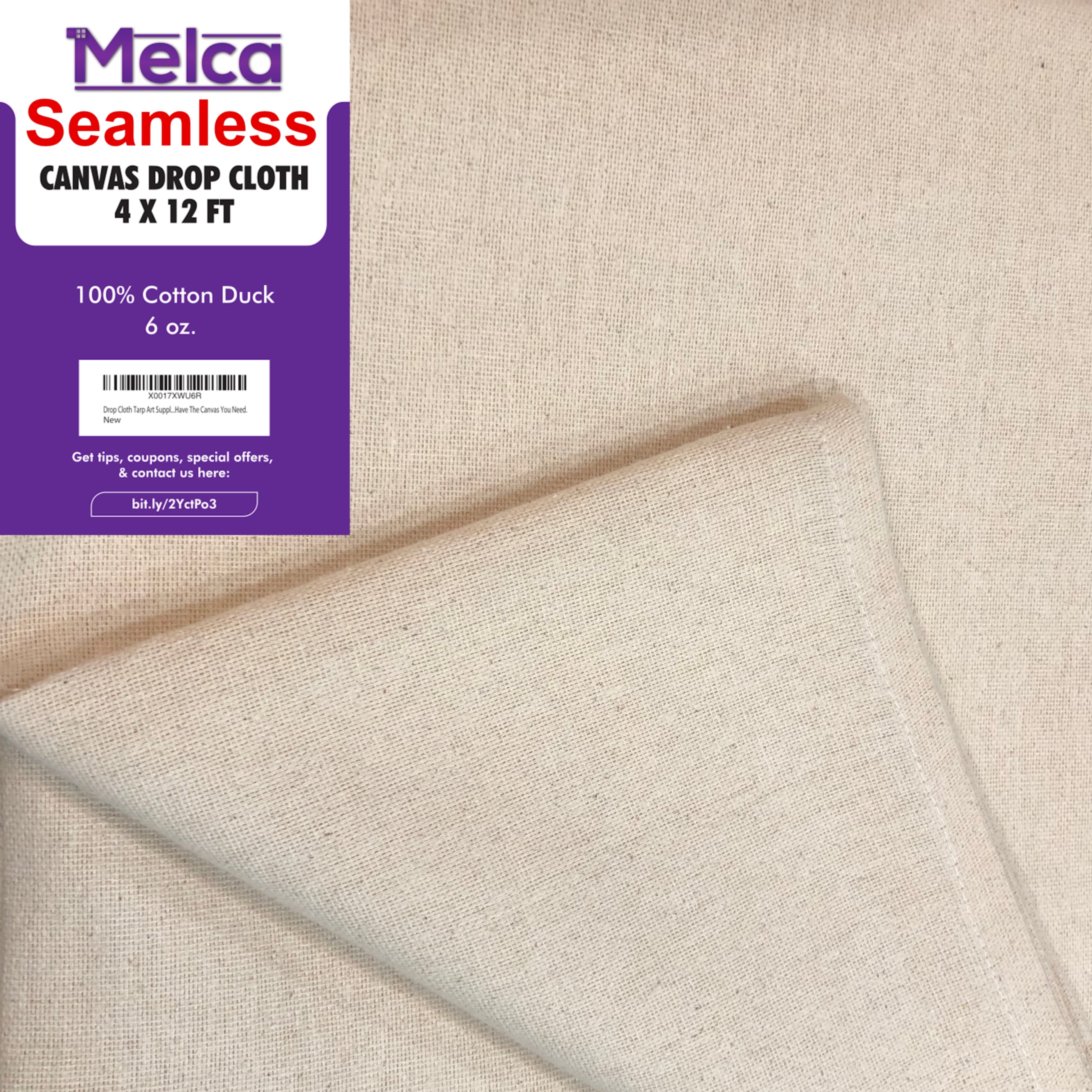 Melca Drop Cloth 4 x 12 - 100% Cotton, Seamless 