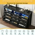 thumbnail image 4 of ANPOO 71" Large Farmhouse 12 Drawers Dresser with LED Lights & Power Outlet, 41" Tall Chest of Drawers with Storage & 60000 Colors Lights, Modern Wood Dresser for Bedroom, Living Room, Hallway, 4 of 8
