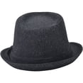 thumbnail image 4 of Simplicity Unisex Structured Gangster Trilby Wool Fedora Hat, 3079_Grey, 4 of 4