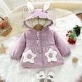 thumbnail image 2 of 2025 Winter Coats For Girls Fluffy Coat Long Sleeve Solid Color Fleece Sweater Coat With Purple, 2 of 9