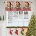 thumbnail image 4 of Valance Curtains for Kitchen Windows Santa Claus Red Christmas Hat Bow LeavesRod Pocket Valance Pink Gradient Retro LinenShort Window Curtain Topper for Bedroom Living Room Bathroom 42x12in, 4 of 7