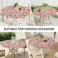 thumbnail image 7 of Spring-Inspired Floral Round Tablecloth with Elastic Edge, Polyester Fabric for Kitchen or Patio Table, Fits 44-52 Inch Tabletop Surface, 7 of 7