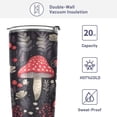 thumbnail image 4 of SKYSONIC Mushrooms Tumbler Stainless Steel Double Wall Vacuum Reusable Insulated Mug with Straw and Built-in Coaste for Cold and Hot Beverages, 20oz, 4 of 7