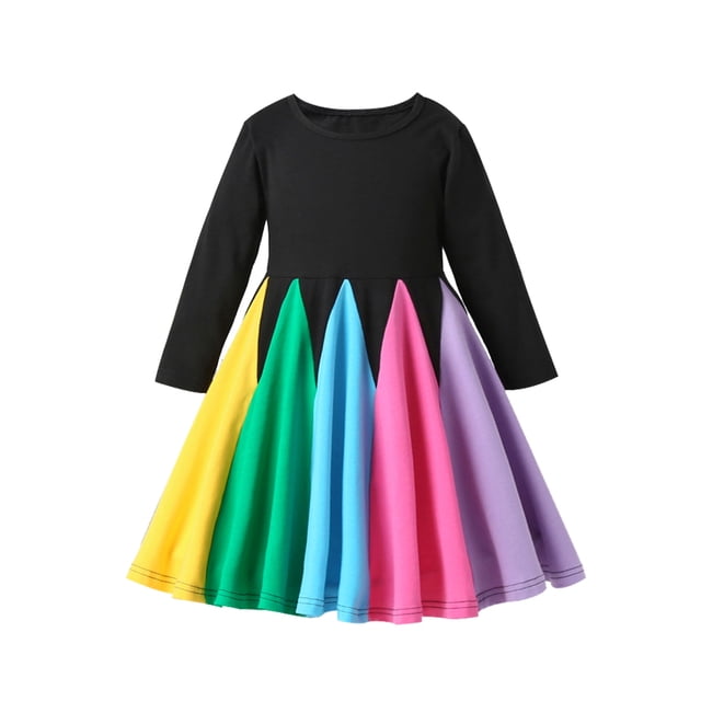Vestido Niña Arcoiris Vestido Princesa OP Negro