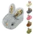 thumbnail image 4 of XIMIN Toddler Slippers Boy Girl Bunny Slippers Plush Rabbit Fuzzy Furry House Slippers Cute Non-Slip Warm Winter Shoes Suitable for Indoor and Outdoor Kids Winter Warm Slippers, 4 of 6