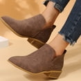 thumbnail image 4 of JUSLIO Boots for Women,Ankle Boots Fashion Casual Pointed Toe Comfort Solid Color Low Heels Plus Size Boots, 4 of 9