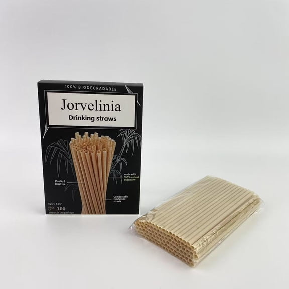 Jorvelinia Drinking straws,100-Pack Extra Durable Brown Paper Straws Biodegradable- Premium Toxin Free Paper Straws Bulk- Drinking Straws for Juices (Brown, 100ct)