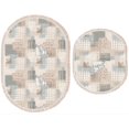 thumbnail image 1 of Ladole Rugs Daniel Floral Pattern Innovative Patch Style Bath Mats in Beige Grey Light Blue, A set of Two Mats, 1 of 1