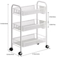 thumbnail image 3 of Fruit Vegetable Storage Basket, 5 Tier Stackable Metal Mesh Storage Basket with 360 Degree Wheels, Fruit Vegetable Produce Basket Storage Organizer for Kitchen, Pantry, Bathroom, 3 of 7