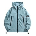 thumbnail image 3 of Vinsonshop Rain Jackets Women Utility Jacket Women Rain Jacket Women Waterproof Outdoor Jacket Packable Rain Jacket Women Rain Coat Raincoat for Women Light Blue L, 3 of 9