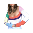 thumbnail image 1 of SAYOO , prendas de punto caladas para mujer, blusas cortas de manga larga con cuello cuadrado de colores variados SAYOO Moda, 1 of 9