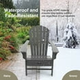 thumbnail image 5 of Yardi Yard Folding Adirondack Chair, Patio HDPE Adirondack Chair with Retractable Ottoman-Gray, Heavy All-Weather Comfortable Set Poolside Backyard, 5 of 6