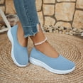 thumbnail image 6 of XIMIN Women's Woven Orthopedic Breathable Comfortable Walking Sneakers with Arch Support Wide Fit Slip on Tenis Comfy Work Slip Ins Loafers Soft Foam Footwear (8, Blue), 6 of 8