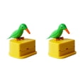 thumbnail image 2 of Yuarrent Caja de palillos de Estuche de almacenamiento de palillos de Dispensador automático Forma de pájaro Soporte de plástico ABS, pájaro verde espalda amarilla 2piezas Yuarrent CBP056321, 2 of 5