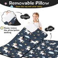 thumbnail image 3 of Unicorn and Star Blue Pattern Teens Toddler Nap Mat with Pillow, Sleeping Mat Bag for Preschool Daycare 60"x20", 3 of 6