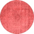 thumbnail image 1 of Ahgly Company Indoor Round Oriental Red Industrial Area Rugs, 4' Round, 1 of 4