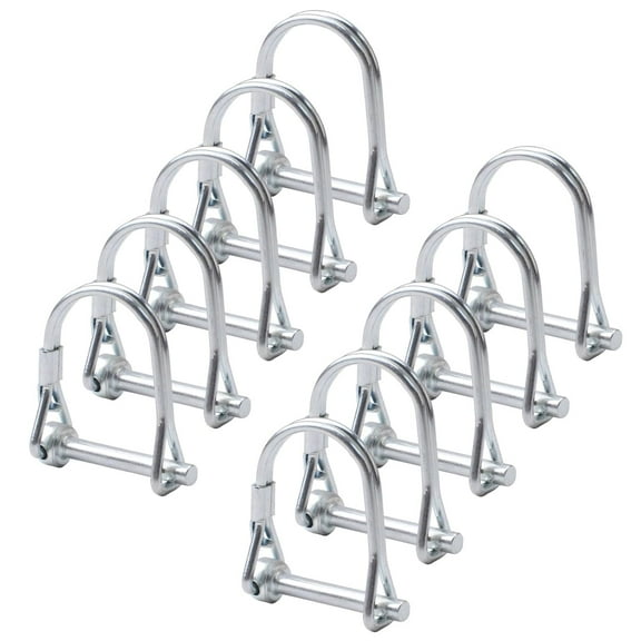 10Pcs Wire Lock Pin, Carbon Steel Shaft Locking Pin, Round Loop Wire Lock Pin for Track Farm Lawn（M4.5 * 30）