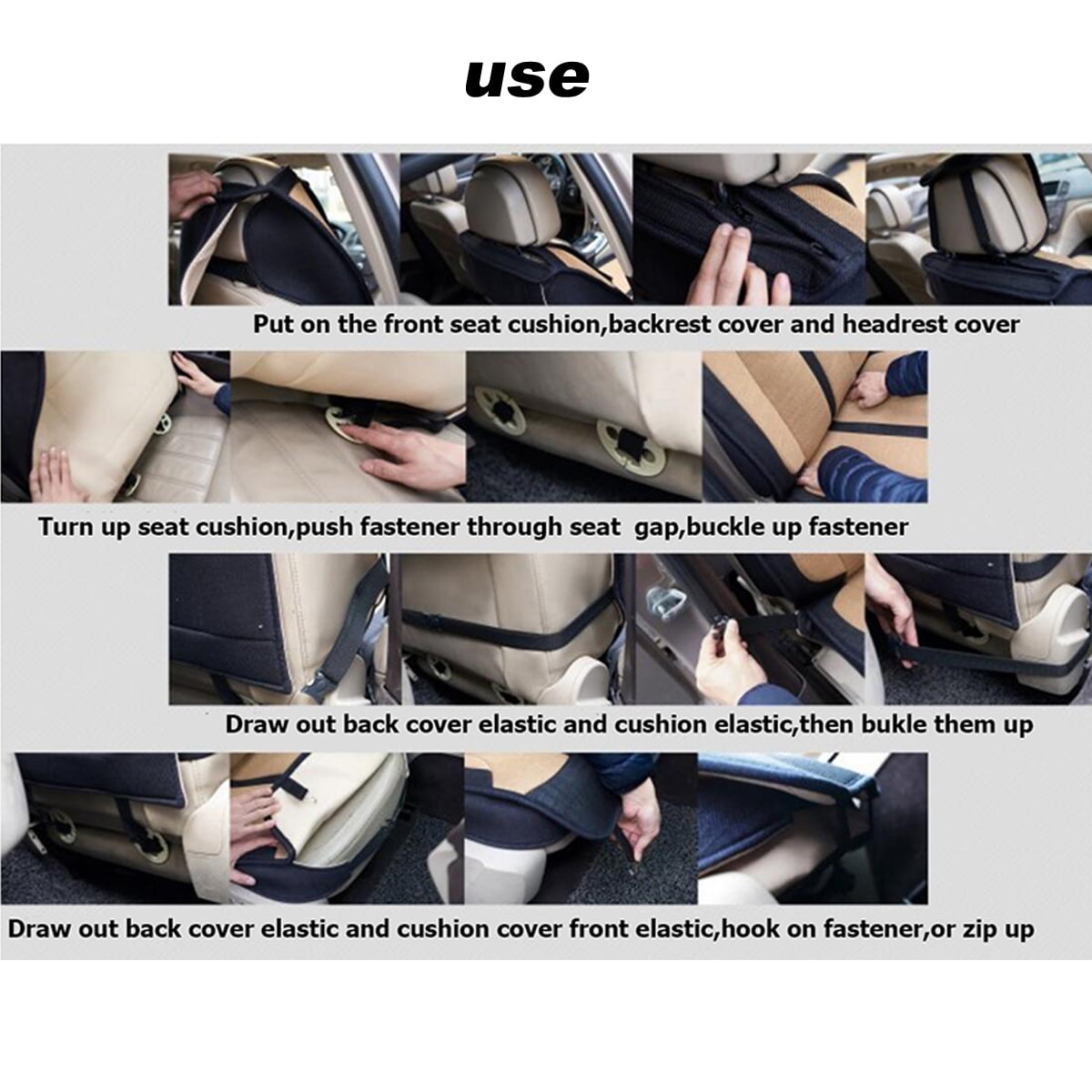 5 Seats Car Seat Full Pu Leather Breathable Cover Cushion