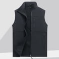 thumbnail image 4 of Chaleco térmico sin mangas para hombre, de forro polar, impermeable, ligero, resistente al viento, transpirable, con cuello alto, cálido, chaqueta de softshell para exteriores con bolsillos, 4 of 4