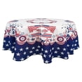 thumbnail image 2 of Nappe Ronde en Polyester, Imperméable, Résistante aux Taches, Réutilisable et Lavable, Housse de Table pour Fête Independence Day, Multicolore, 152 cm, 2 of 6