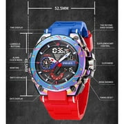 Quartz Watch For Men Smael Wristwatches Watcholorful Red Bracelet 50m Waterproof Alarm Clock Analog Digitals 8060 Sport Watches - Quartz Wristwatches