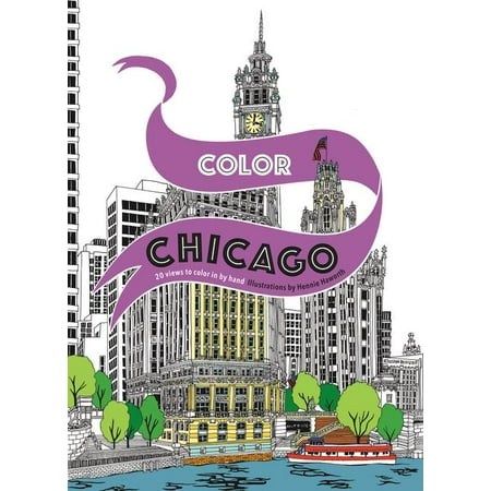 Color Chicago : 20 Views to Color in by Hand (Paperback)