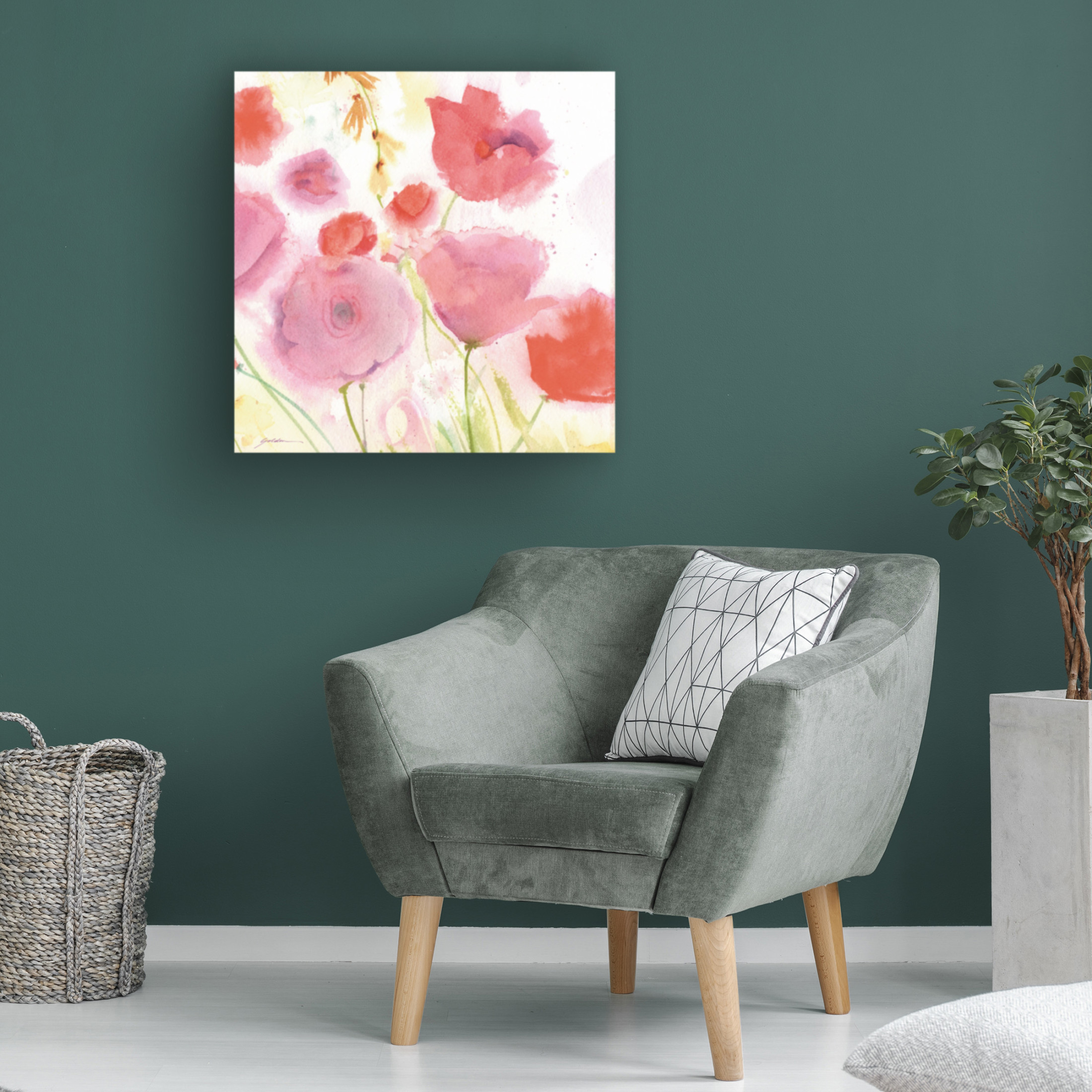 Canvas Wall Art - Sheila Golden 'Joy' Wall Art for Living Room, Bedroom, or Office Décor by Trademark Fine Art - 14 x 14 Inches