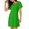 thumbnail image 2 of Disketp Green para Camisón Corto de Manga Corta para Mujeres, Camisón Cómodo con Escote Redondo, Bonito y Confortable, 2 of 6