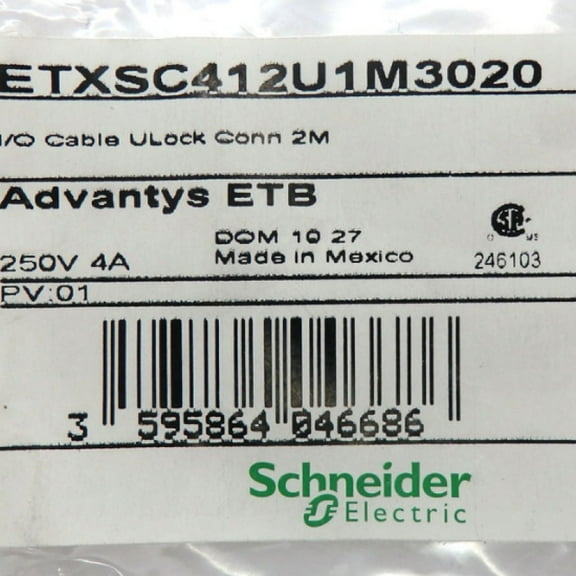 Schneider Electric 2M Advantys ETB Ultra Lock Connector I/O Cable ETXSC412U1M3020