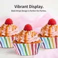 thumbnail image 2 of Revestimientos para cupcakes estándar con forro de papel de aluminio a rayas, tazas multicolor para hornear, taza de molino de viento arcoíris, 200 unidades Sailing Electrónica, 2 of 3