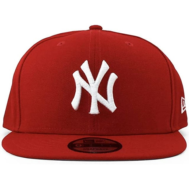 New Era Casquette Réglable Snapback 950 pour Hommes New York Yankees Écarlate Rouge 9Fifty