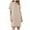 F-244Beige, variant on ZHOGXU Women's Dress Short Sleeve Round Neck Solid Color Buttons Fashion Comfortable Dresses With Pockets For Casual Daily Wear,Beige,L