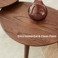 thumbnail image 5 of Tcbosik 33.4" Small Coffee Table, Solid Wood Cocktail Table, Oval Center Table for Living Room, Easy Assembly, Walnut, 5 of 7