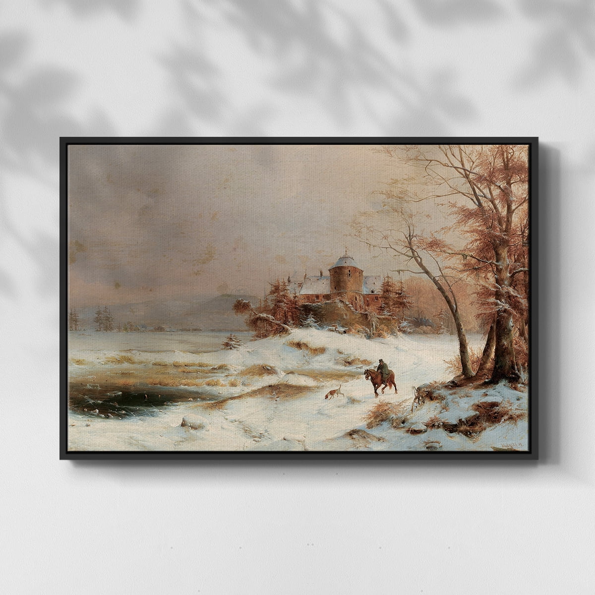 Vintage Landscape-CDIV By Wexford Home Framed in Black Wood Gallery Wrapped Canvas 17 in. x 25 in.